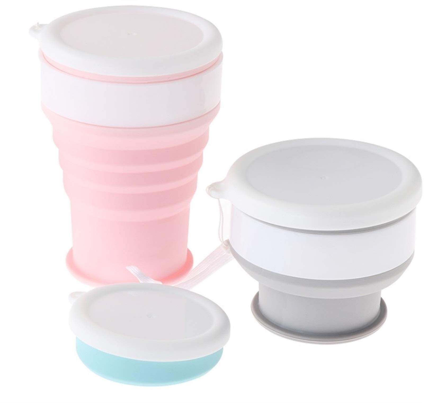 MRKU Gobelet Pliable en Silicone pour Voyage, extérieur, Portable, résistant aux Hautes températures, Mini gobelet pour Bain de Bouche, rétractable, Peut contenir de l'eau bouillante