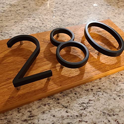 6 Inch Large Zinc Alloy Modern House Numbers For Outside, Address Numbers For House, Black Metal Floating Sign House Number With Nail Kit For Mailbox Door Home Garden (Large 0) #TOP4