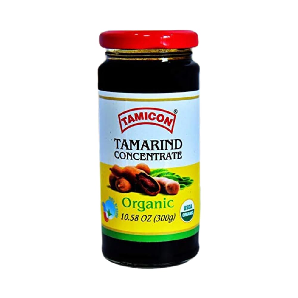 Tamicon Organic Tamarind Concentrate | Sweet & Sour Tamarind Paste for Indian Curries, Thai Sauces & Oriental Recipes | South Indian Flavor | Vegan & Gluten-Free | 10.58 Oz (300gm)