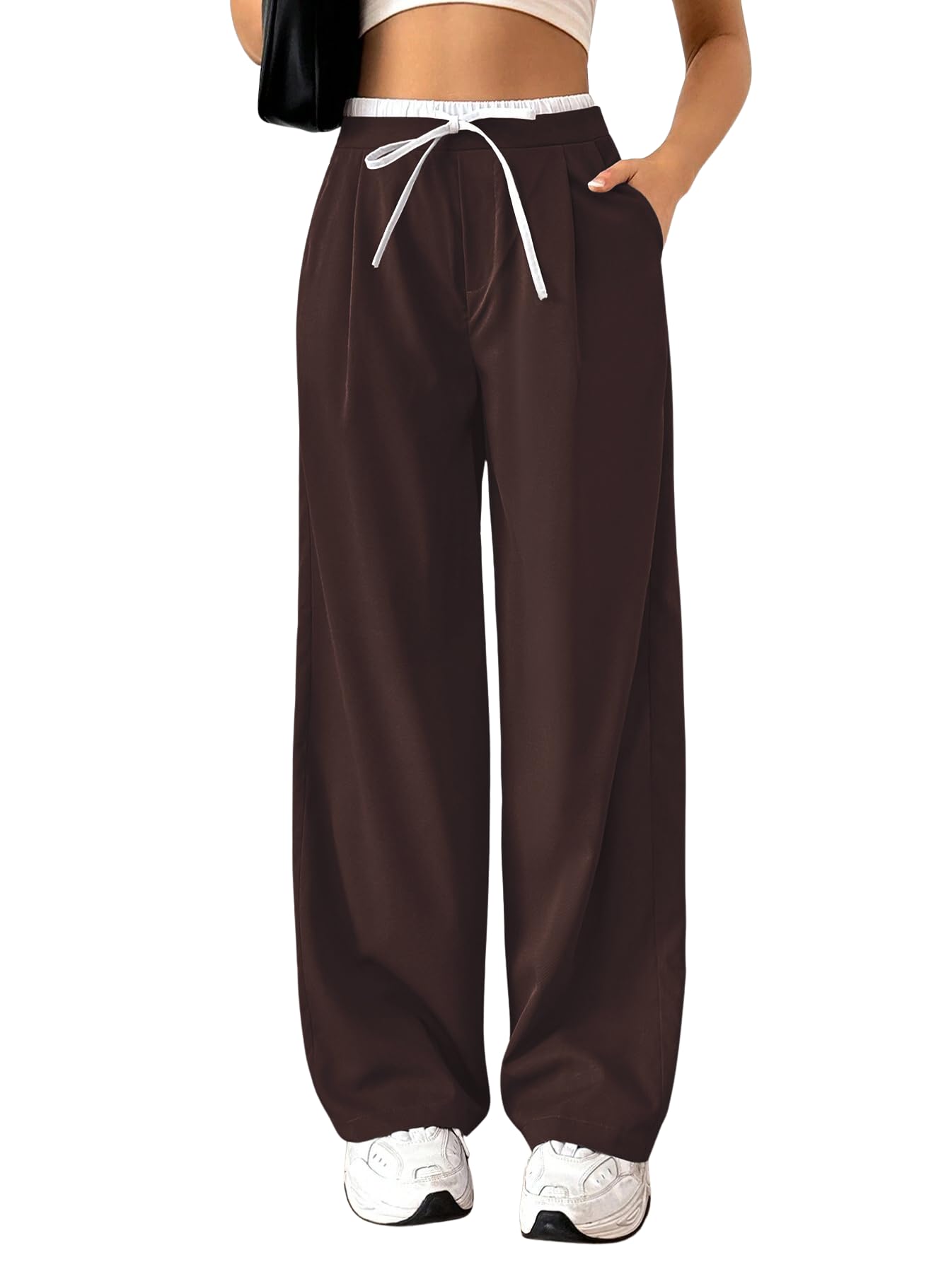 leriya fashion Trousers for Woman | Womens High Rise High Waist Flared Korean Style |Joggers for Woman's| Track Pants for Womans Elegant for College & Events (Available in Plus Size)-picture-40