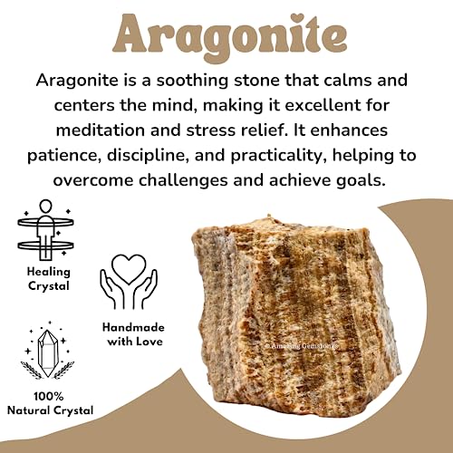 Image of Amazing Gemstone Aragonite Raw Crystals and Healing Stones, Natural Rocks for Tumbling - DIY Raw Stones and Crystals, 2 Pieces