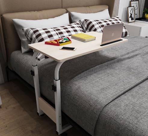 ベッドサイドテーブルサイドテーブルコンピュータベッドスライドデスク看護テーブル看護ブラケットキャスター付きモバイル多目的補助テーブル怠惰な調節可能な昇降可動ベッドサイドテーブルサイド小さなテーブル (ログの色 - 右,60*40cm)