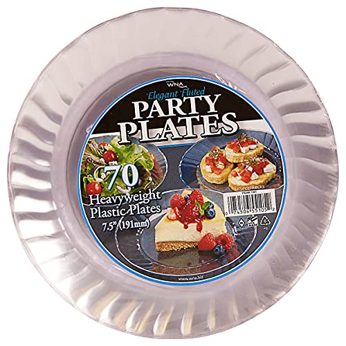 WNA Cut Crystal Heavyweight Clear Plastic Party Plates, 7.5 WNA Cut Crystal Heavyweight Clear Plastic Party Plates, 7.5