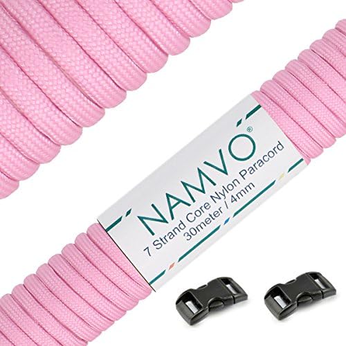 Namvo 550 Paracord Mil Spec Type III 7 strand parachute cord Total Length 100ft/30 Meters Solid Color