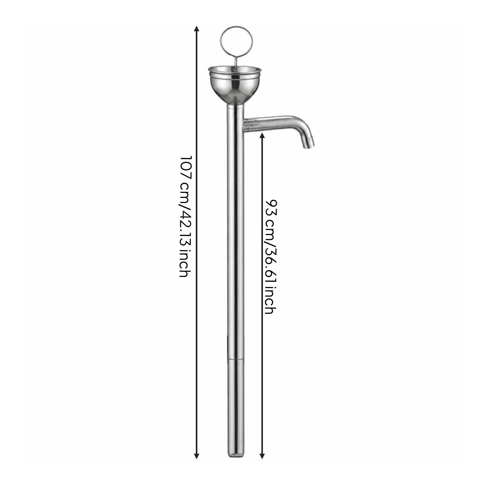 Pompa Olio Manuale Pompa a Mano Estrattore Olio Pompa Fusto con Corpo in Acciaio Inox 304 E Azionamento a Leva Adatta per Travasi Controllati, 93cm, Ciotola
