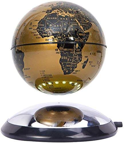 GYLEJWH Créatif Globe Terrestre Lumineux Flottant Magnétique Levitation Globe avec pour Décorations Maison Et Lebureau,Métallique