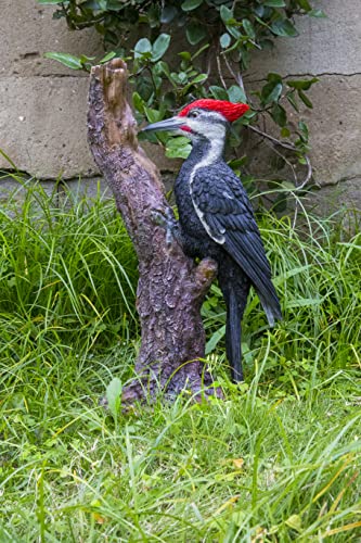 Hi-Line Gift Ltd. Pileated Woodpecker on a Tree Trunk Garden