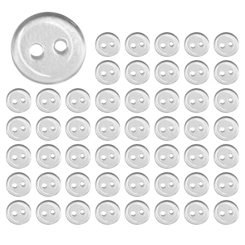 KSBBHDS 50 Stücke Von 10 Mm Runden Transparenten Knöpfen, Nähknöpfe, DIY -Kunsthandwerksmaterialien, Kleidungszubehör.