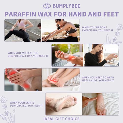 BUMPLYBEE Kit de cera de parafina – 10 pacotes de refil de cera de parafina de lavanda com escova de