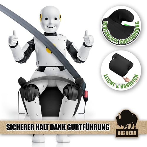 Kindersitzerhöhung nach neuster i-Size Norm R129 Schwarz Sitzerhöhung (125-150cm) Kinder Auto BigDean