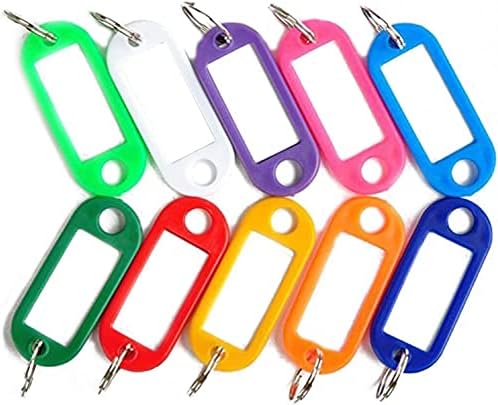 Amazon.com : 12Pcs Ring Keyring Reusable Plastic ID Label Key Tags ...