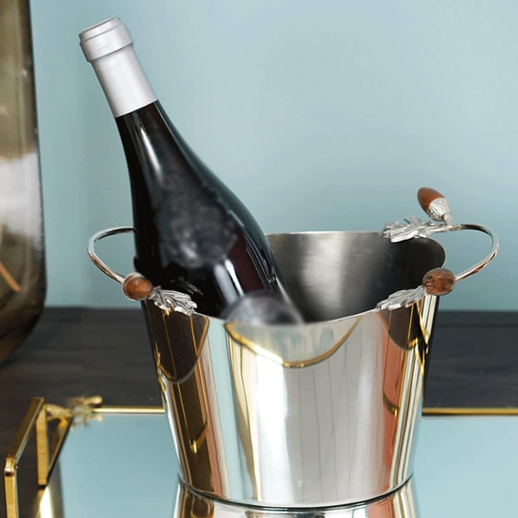 Cubeta​para Hielo, cubo de hielo regalo Cubo de hielo de acero inoxidable hecho a mano ligero de lujo multiusos arte juego de vino cubo de hielo restaurante decoración de mesa cubos de vino para fiest