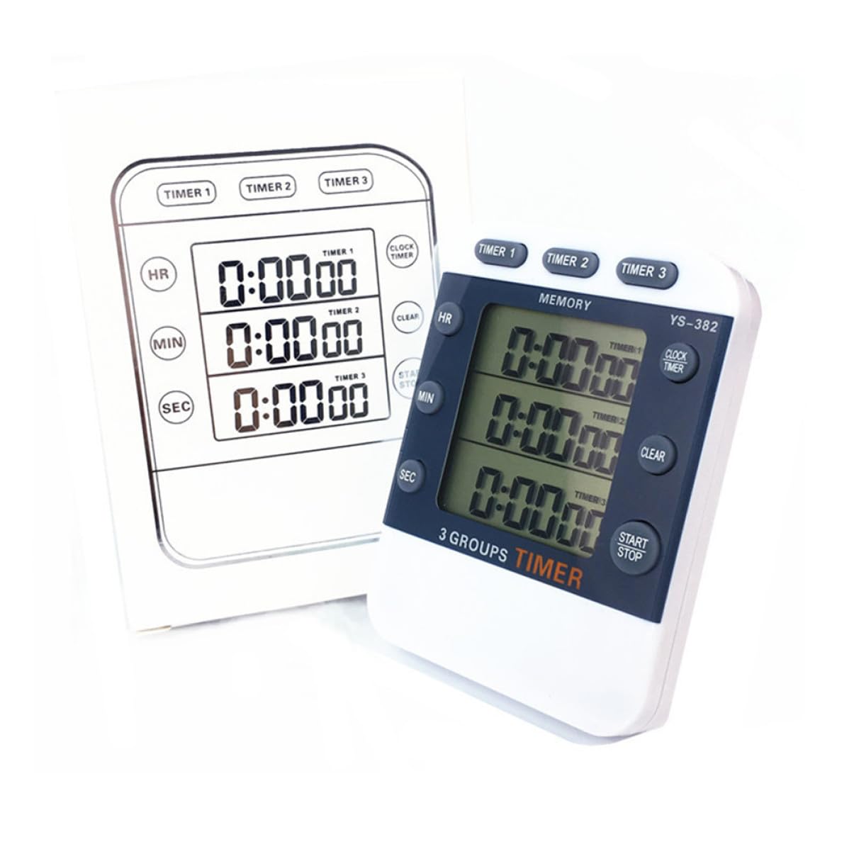 Cronómetro Deportivo Digital Pantalla de 3 Líneas y Temporizador de Cuenta Regresiva para Cocina, Plástico Duradero, Fácil de Usar en Cocina