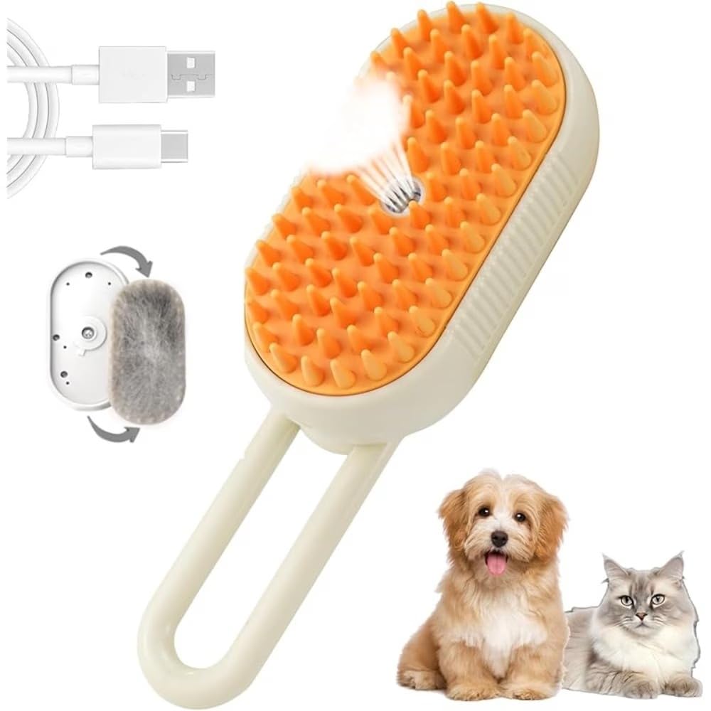 PANCA 4-in-1 Steam Brush for Dogs & Cats | Pet Grooming Brush with Deshedding Comb, Bath Spray & Massage | Hair Remover Tool for Short & long Hair Pets-image-25