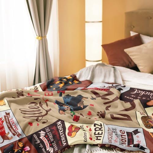 YESTUTI Dackel Geschenke, Dackel Geschenke für Dackel-Liebhaber, Dackel Geschenke für Frauen Männer, Dackel Deko, Dackel-Liebhaber Geschenke, Dackel Mama/Papa Geschenk, Dackel Kuscheldecke 150x130CM