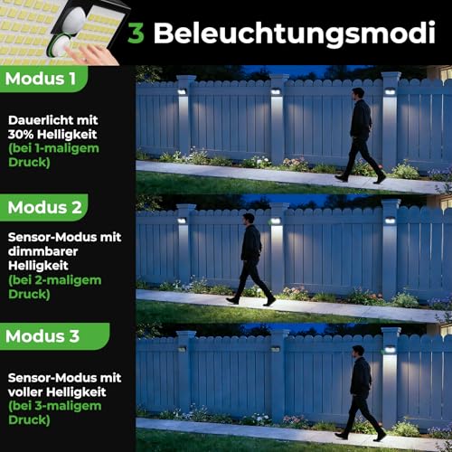 nipify Solarlampen für Außen mit Bewegungsmelder,138 Superhelle LED,Garten – Ansicht 3