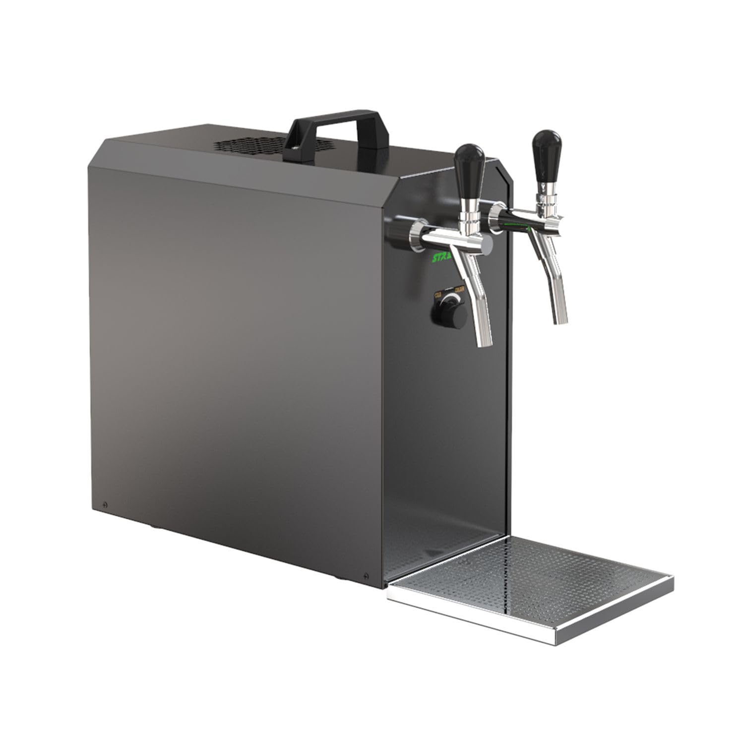 ich-zapfe Kit Completo: dispensador de Cerveza Stream 50, Enfriador de Flujo de 2 vías en seco, hasta 55 litros/h - EDICIÓN Negra, KEG:Type D, KEG 2:Type S