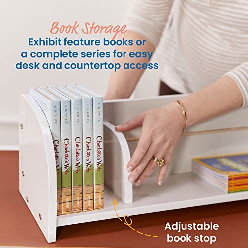 ECR4Kids Tabletop Book Display, Adjustable, Library Storage, White Wash - Image 5