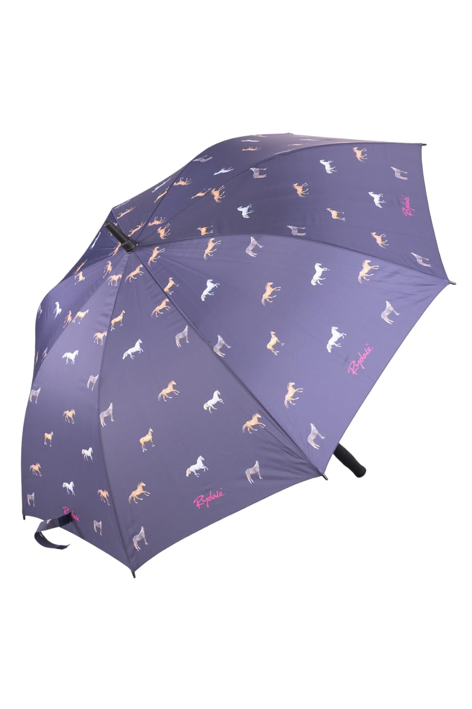 Rydale Large Golf Umbrella Country Designs Pheasant Polka Dot Plain Purple Navy Brolly (Horse Navy)