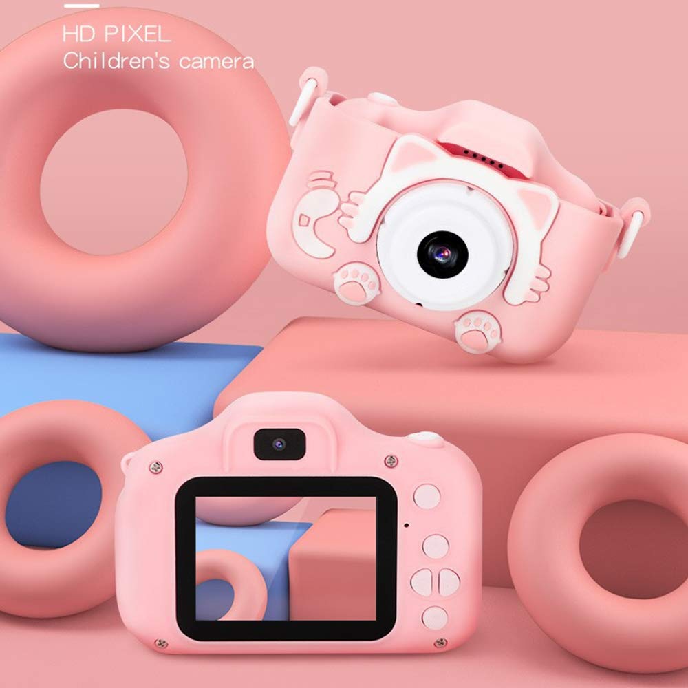 NOGA Kamera cyfrowa dla dzieci 12,0 MP ładowana kamera dziecięca z ekranem Ips 2,0 cala 1080P 32 GB karta pamięci przednia i tylna soczewka kamera dla dzieci selfie prezent dla dzieci w wieku 3-10 dzieci (różowy)