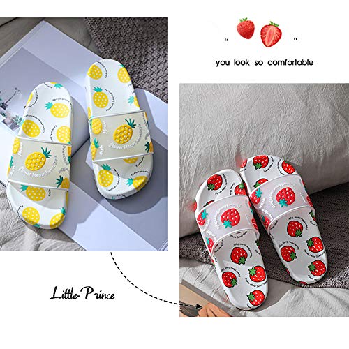 Women PVC Fruit Sandals, Water Shoes Cute Fruit Slippers, Cute Strawberry Fruit Summer Women Flat Sandals Anti-Slip Indoor Casual Slippers Watermelon 36-373