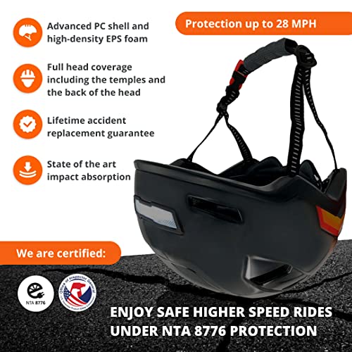 Image of XNITO Bike Helmet with LED Lights - Urban Bicycle Helmet for Adults, Men & Women - CPSC & NTA-8776 Dual Certified - Class 3 E-Bikes, Scooters, Onewheel, Commuter, Mountain