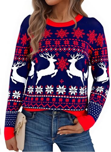 Litherday Weihnachtspullover Damen Ugly Christmas Sweater...