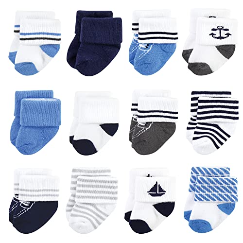 Image of Hudson Baby unisex-baby Cotton Rich Newborn and Terry Socks