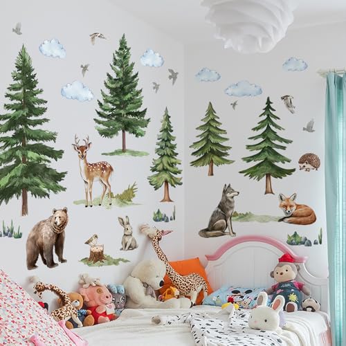 Vinilo decorativo 3D bosque verde para pared, 3 piezas miniatura 4