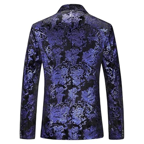 Mens Tuxedo Floral Jacquard Blazer Jacket One Button Plus Size Suit Jacket for Men Dinner Disco Prom Wedding Party3