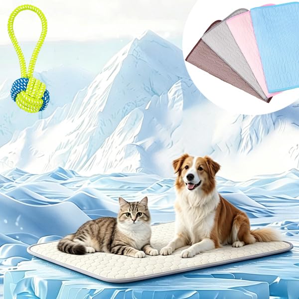 fjaldjfu 2026 New Dog Cooling Mat,Pet Cooling Mat, Indoor Outdoor Dog Cooling Ice-Silk Pad, Large, Pet Breathable Summer Washable Beddings For Sofa Floor Kennel (#02,XXL 150 * 100cm)