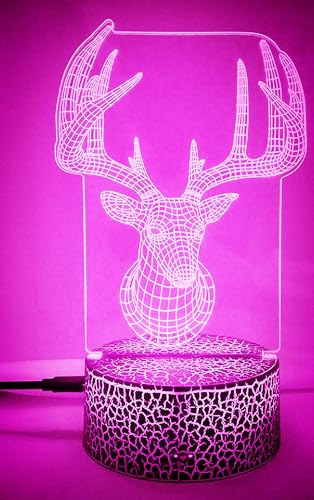 Lámpara de mesa ilusión 3D ciervo cambio 16 colores miniatura 6