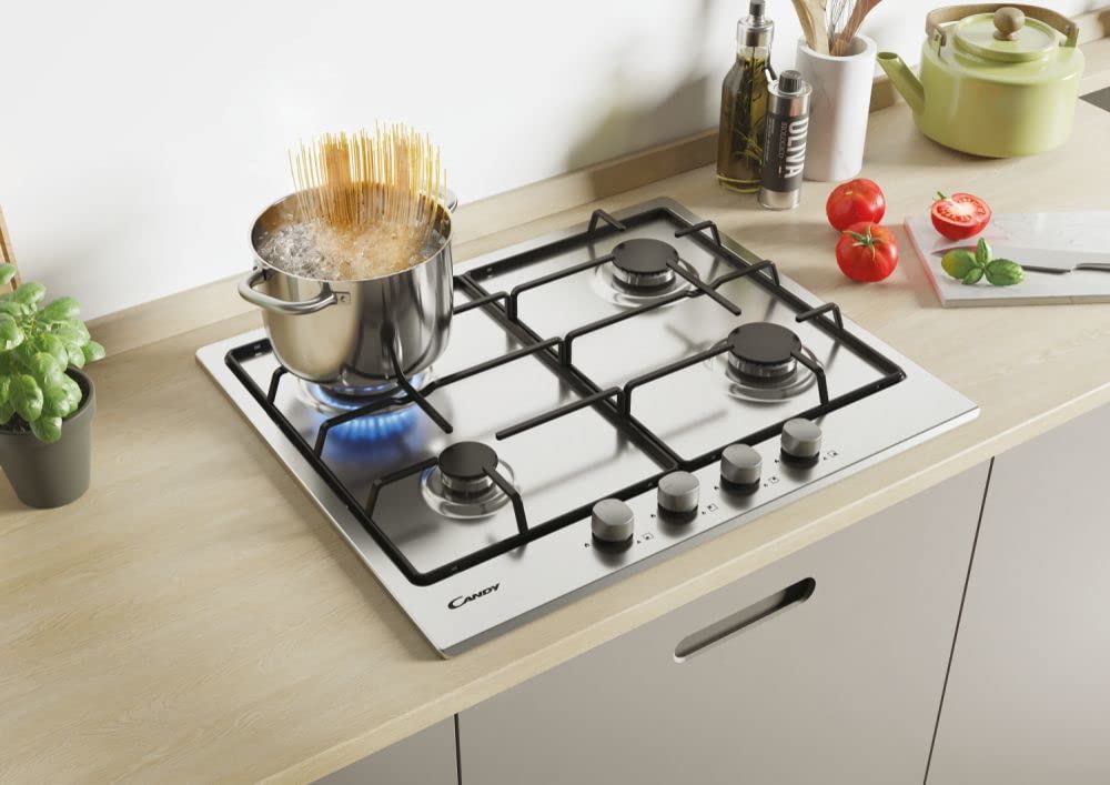 Candy CHW6BRX Acciaio inossidabile Da incasso Gas 4 Fornello(i)