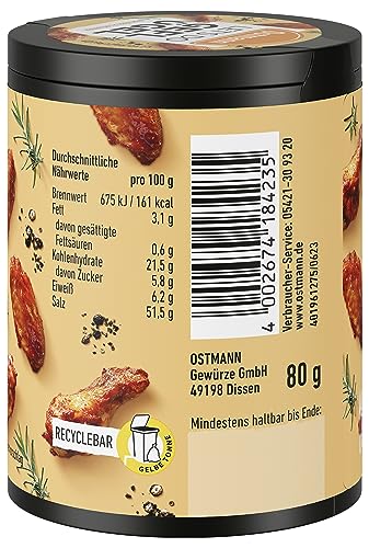 Ostmann Gewürze - Let's Do Geflügel | Gewürzsalz für Brathähnchen und Chicken Wings | Würziger Allrounder mit Cayennepfeffer und Rosmarin | 80 g in recyclebarer Metalldose