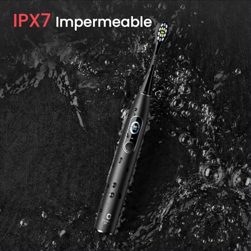 Oclean Cepillo eléctrico X Series Pro Elite, Súper silencioso, Pantalla táctil inteligente, 4 Modos, 32 Niveles de intensidad, 35 días de duración, IPX7, Soporte de pared, Embalaje ecológico, Negro - imagen 7