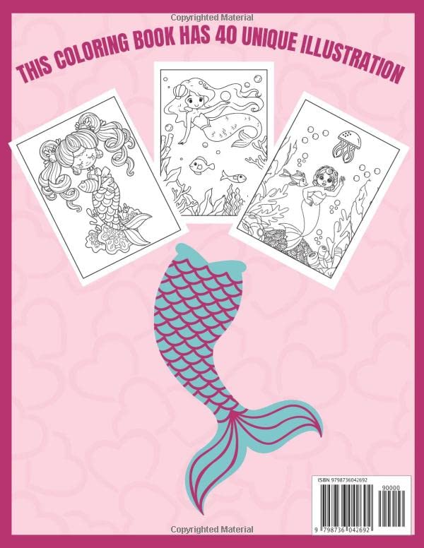 Mermaid coloring book for kids Ages :4-8: A bundle of unique mermaid coloring patterns for kids perfect and cute easy educational Coloring and ... kids who love to color in toddler pattern. image 3