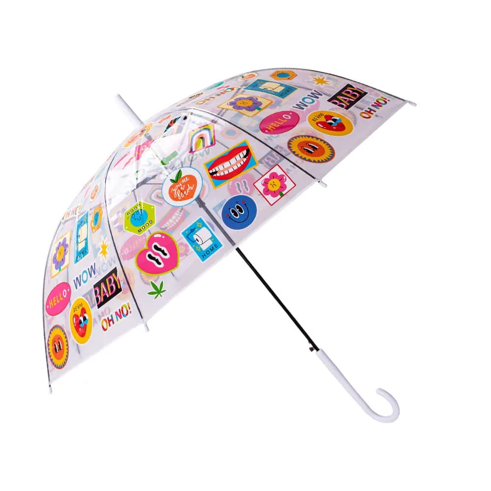 ™ umbrella for kids, Clear umbrella colorful printing smile face woman umbrella, Dome Umbrella for kids, printed Umbrella for Kids; Stylish & Cute, Child Safe, 100% Waterproof Kids Umbrella for rainy season-image-12