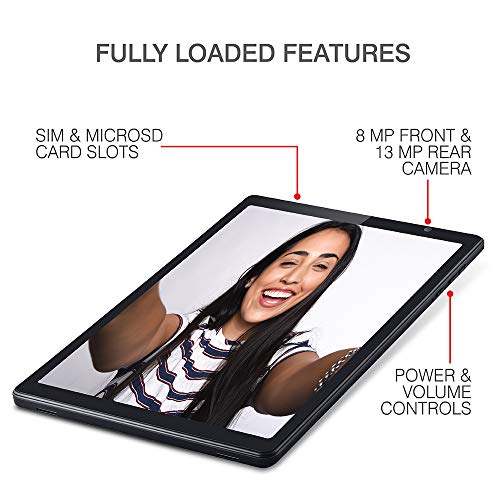 Image of iBall iTAB MovieZ Pro Tablet (10.1 inch, 64GB, Wi-Fi + 4G LTE + Voice Calling), Coal Black