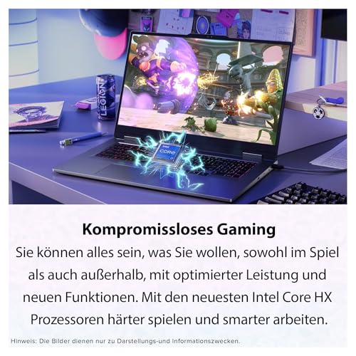 LOQ Gaming AI Laptop, Intel Core i7-14700HX, 16 GB DDR5 RAM, 2 TB PCIe SSD, display Full HD da 17,3", Nvidia GeForce RTX 5070, tastiera RGB Backlit QWERTZ a 24 zone, Windows 11 Home, Luna Grey - Notebook - Immagine 5