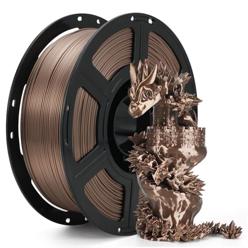 Image of FLASHFORGE Silk+ PLA Filament 1.75mm Coffee, Silky Texture 3D Printing Filament, Enhanced Layer Adhesion with Stunning Surface Finish; Chrome-Like Brilliance and Silk-Smooth Perfection