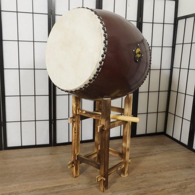大型 蔵出し 和太鼓 1.4尺 台座 やぐら バチ付 セット入門用 郷のひびき