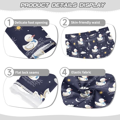 Cute Duck Cloud Sun Pattern Girls Leggings Kids Yoga Pants Athletic Tights Pants 4-10 Years3