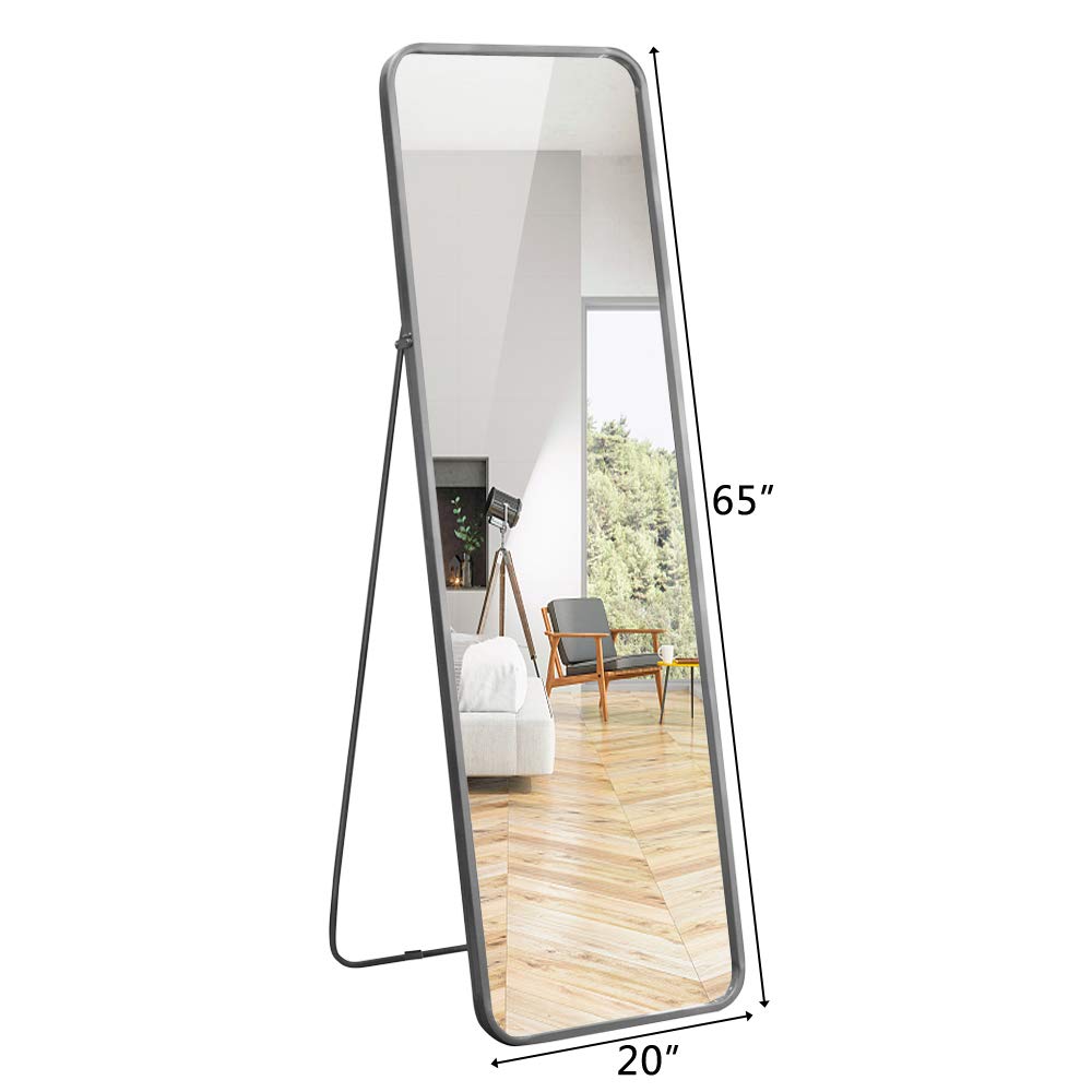 Buy VINGLI Full Length Mirror, 65"×20" Black Floor Mirror Metal Frame