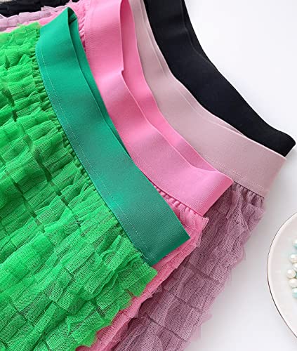 Femiserah Women's Ruffle Tiered Tulle Long Skirt Layered Pleated Mesh Maxi Princess Skirt4