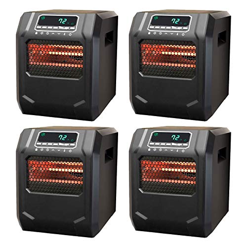 Lifesmart 4-Element Quartz Infrared Electric Large Room Space Heater (4 Pack)