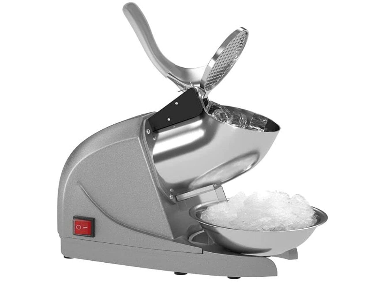 KH Electric Ice Shaver Snow Cone Maker Machine Silver for Home and Commercial Use (Gray)