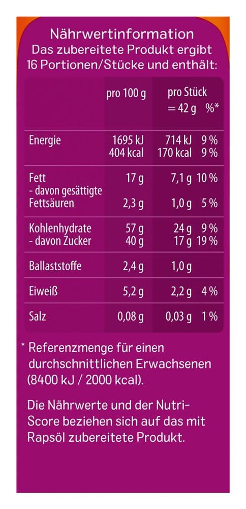 Dr. Oetker Brownies Marmor, 8 x 450 g, Backmischung für marmorierten Rührteig, zum Zubereiten von 16 individuell marmorierten Brownies, inkl. praktischer Backform