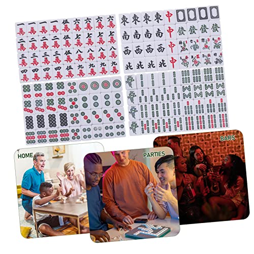 Set Mini Mahjong portátil con bolsa para viaje miniatura 5
