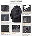 ARRIS Heated Jacket for Men, Electric Warm Heating Coat with 7.4V Rechargable Battery/8 Heating Areas/Phone Charging Black
