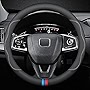 HAOTULE New Nappa Leather car Steering Wheel Cover, Universal 15 inch Black
